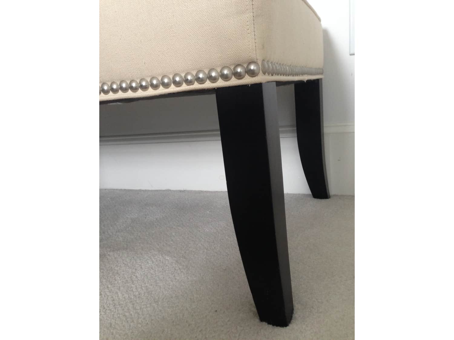 Crate & Barrel Colette Bench Linen, Steel Nailhead ...