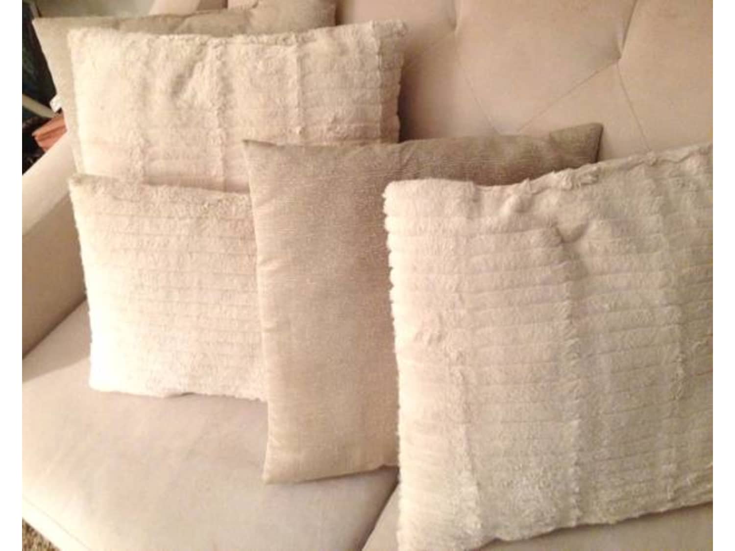 1 Beige Fringe Big Pillow for Sofa/Chair/Couch - Apartment Therapy's