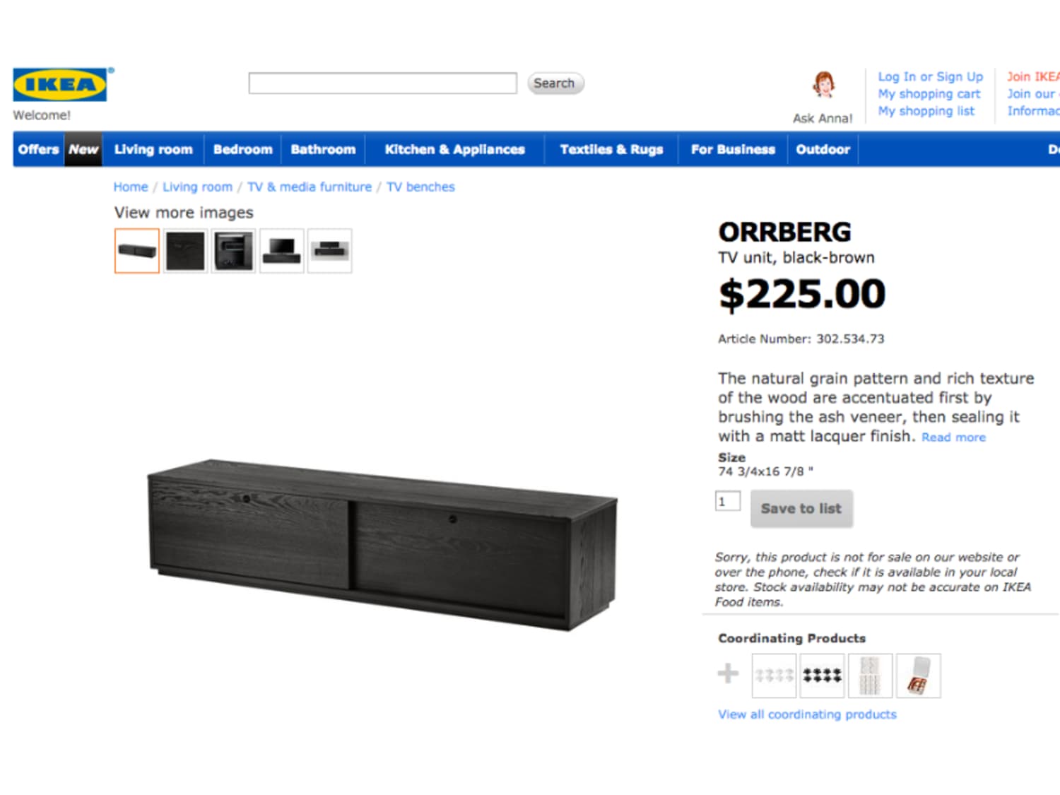 Ikea Orrberg Television Cabinet Never Opened New Apartment