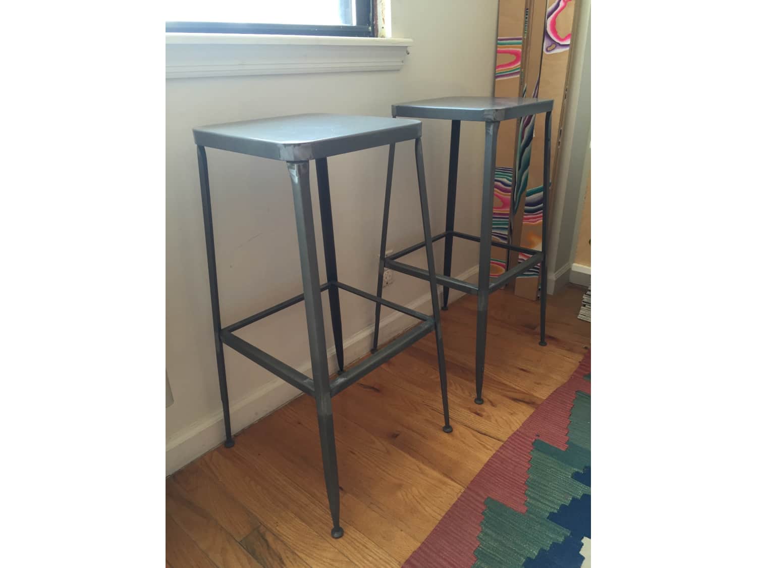 cb2 flint steel bar stools  apartment therapy's bazaar