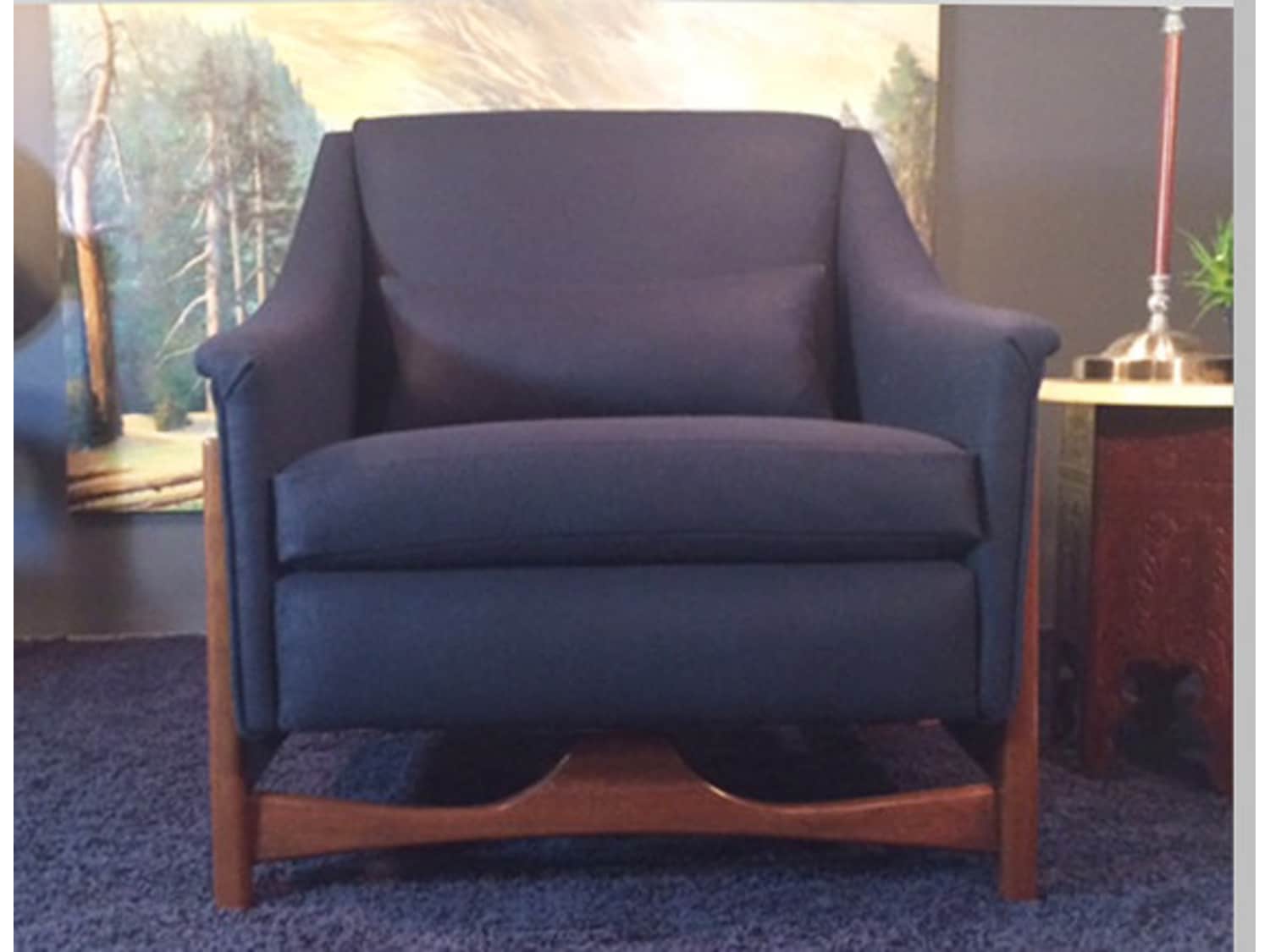 Mcm 60 S Paoli Rockingchair New Uphostery Blue Apartment Therapy S Bazaar