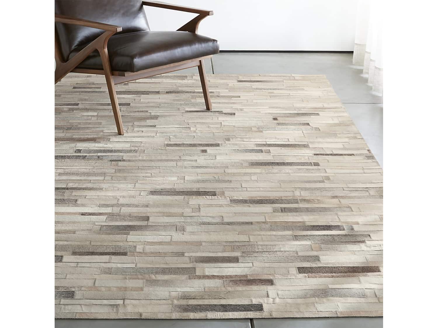 Crate Barrel Ewing Striped Cowhide Rug 8 X10 Apartment