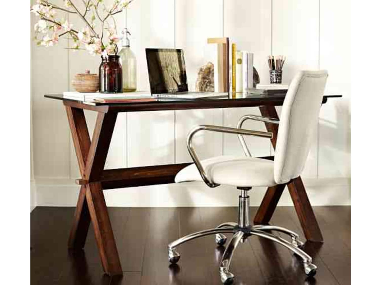 Pottery Barn Ava Wood Desk Espresso Stain Apartment Therapy S