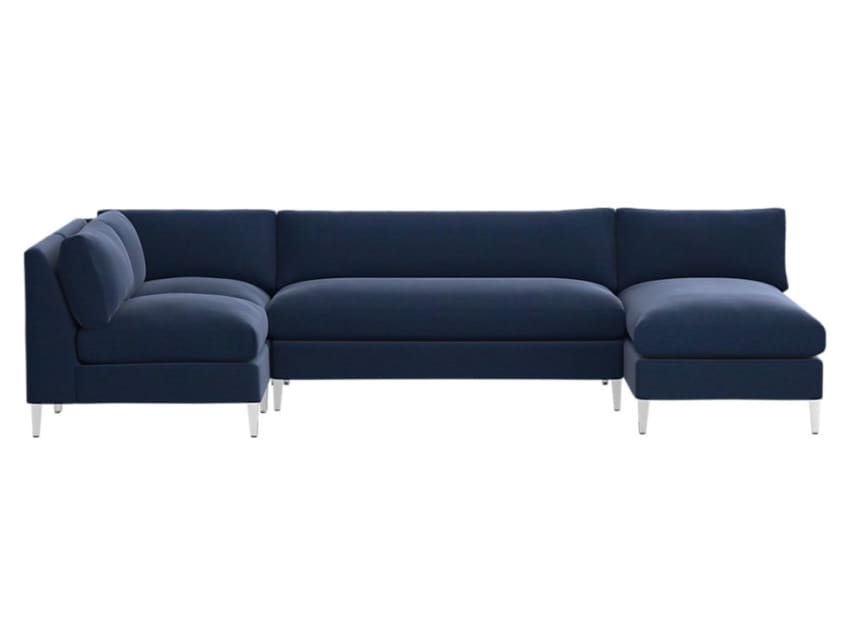 Gorgeous Cb2 Blue Velvet Sectional Sofa