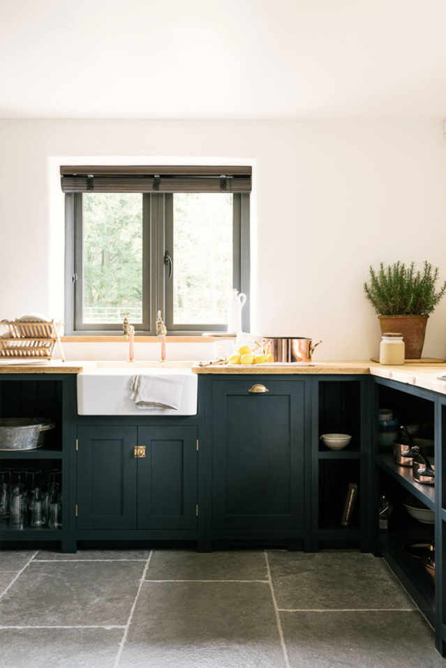 Color Ideas for the Kitchen: Dark Teal Cabinets ...