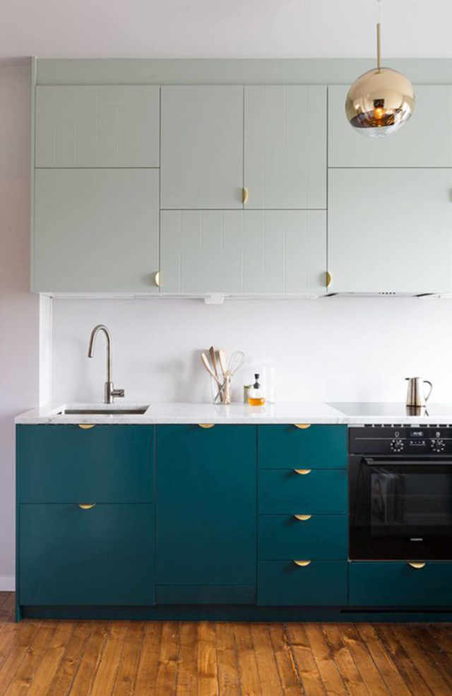 Color Ideas for the Kitchen: Dark Teal Cabinets ...