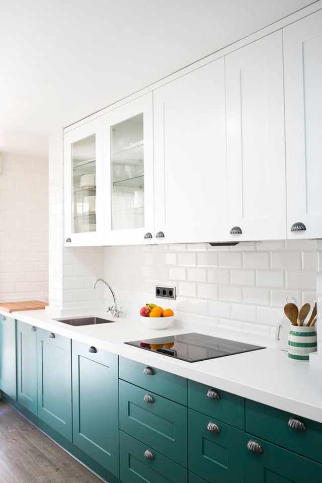 Color Ideas for the Kitchen: Dark Teal Cabinets ...
