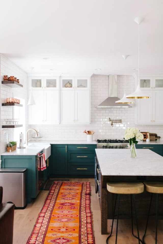 Color Ideas for the Kitchen: Dark Teal Cabinets ...