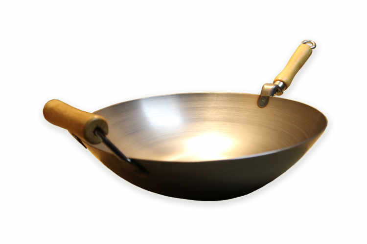 Carbon Steel Wok With Wood Side Handle