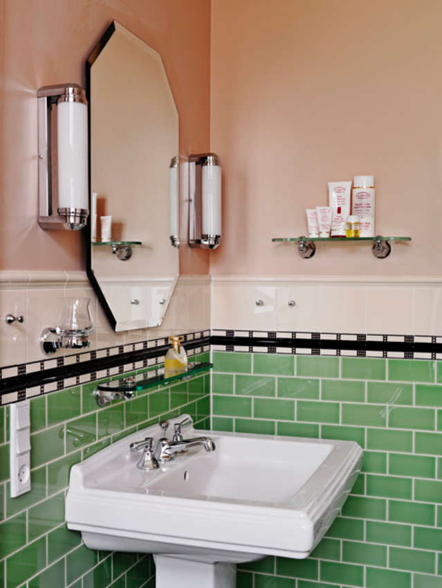 Brand New Colorful Bathrooms That Look Vintage or Retro