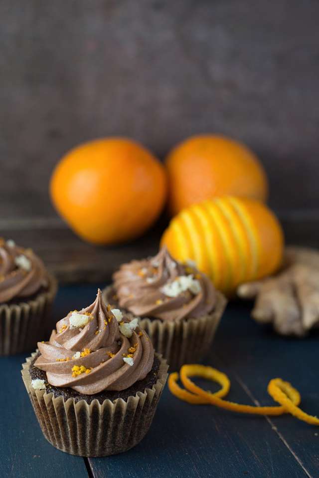 Chocolate Cupcakes with Orange & Ginger