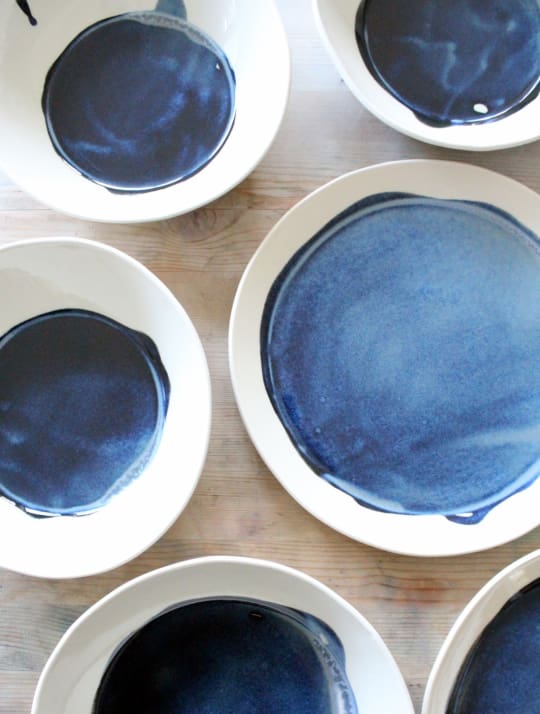 Modern Deep Blue Dinner Plates from MB Art Studios Kitchn