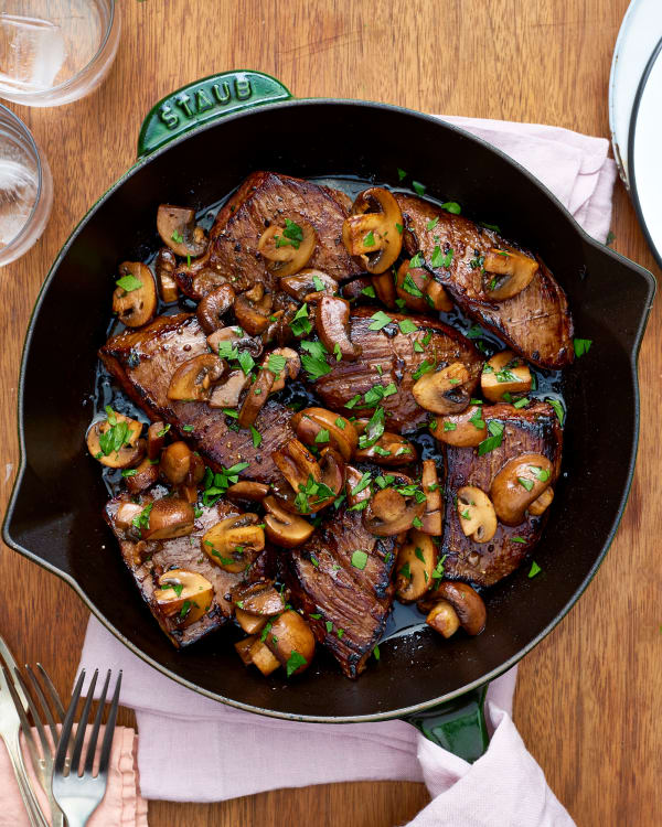 Easy Balsamic Glazed Steak Tips and Mushrooms