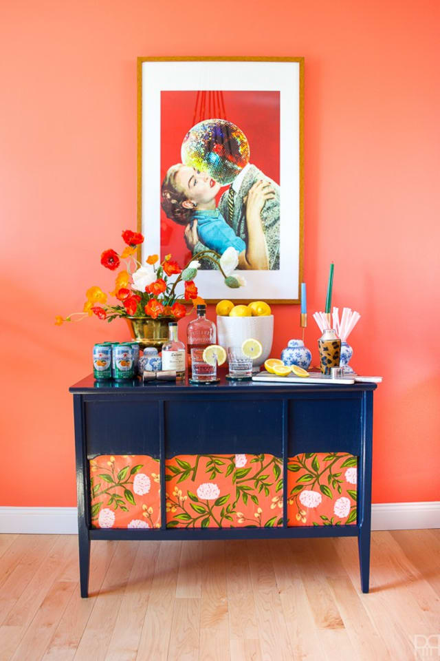 Renter-Friendly Ideas for Using Removable Wallpaper ... Cabinet sticker was easy to paste and totally satisfied with the finish.