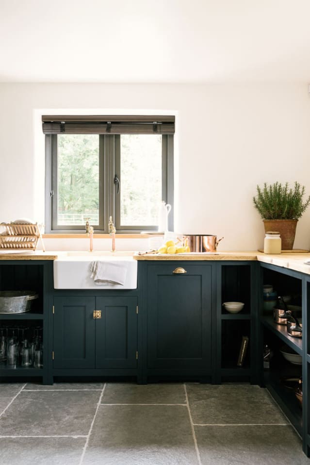 Color Ideas for the Kitchen: Dark Teal Cabinets ...