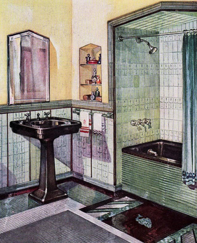 Colorful Tile in 1920s & Art Deco Bathrooms | Apartment ...