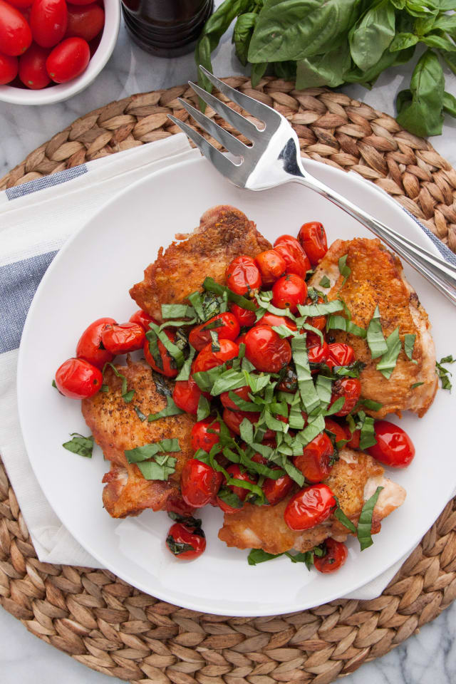 Recipe: Pan-Seared Chicken Thighs with Blistered Tomatoes ...