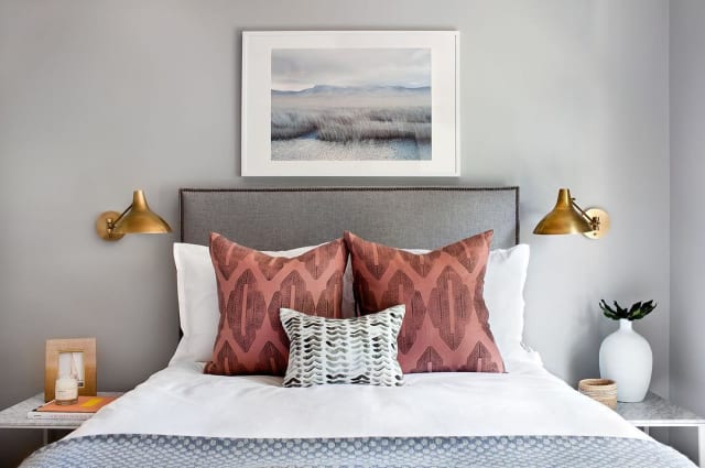 Bedroom Decorating Idea Stylish Bedside Wall Sconces Apartment