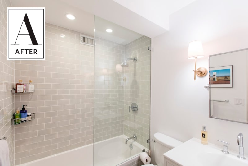 A Stylish Small Bathroom Remodel Adds Storage Apartment