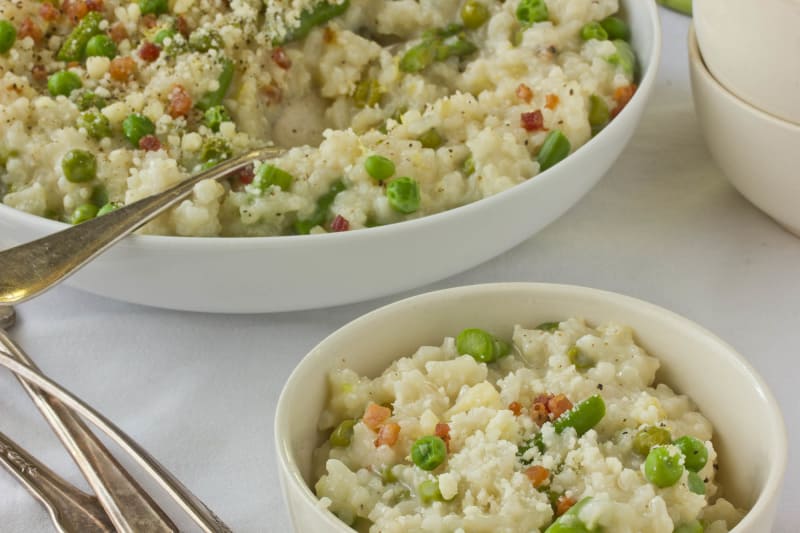 Spring Recipe: Baked Risotto with Peas, Asparagus & Pancetta | Kitchn