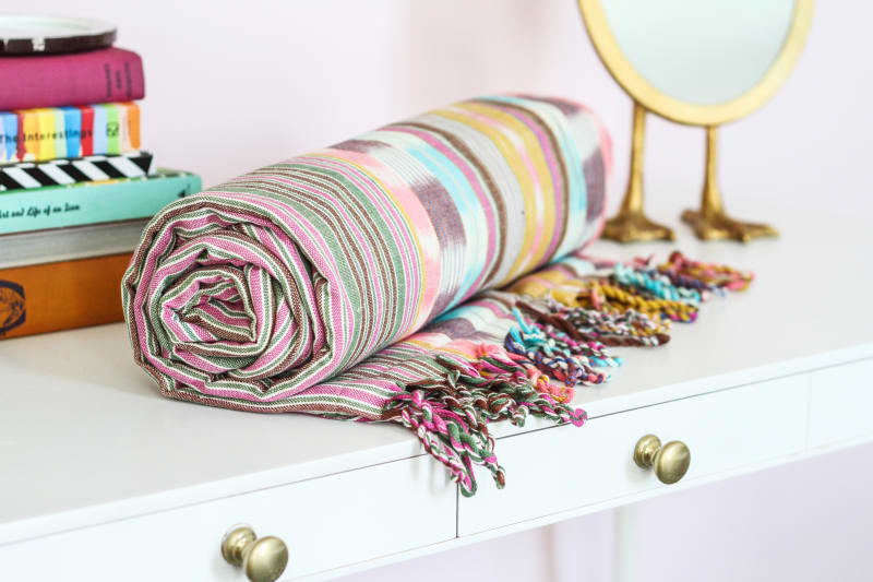 DIY Woven Fabric Beach Blanket, Towel + Wrap Apartment Therapy