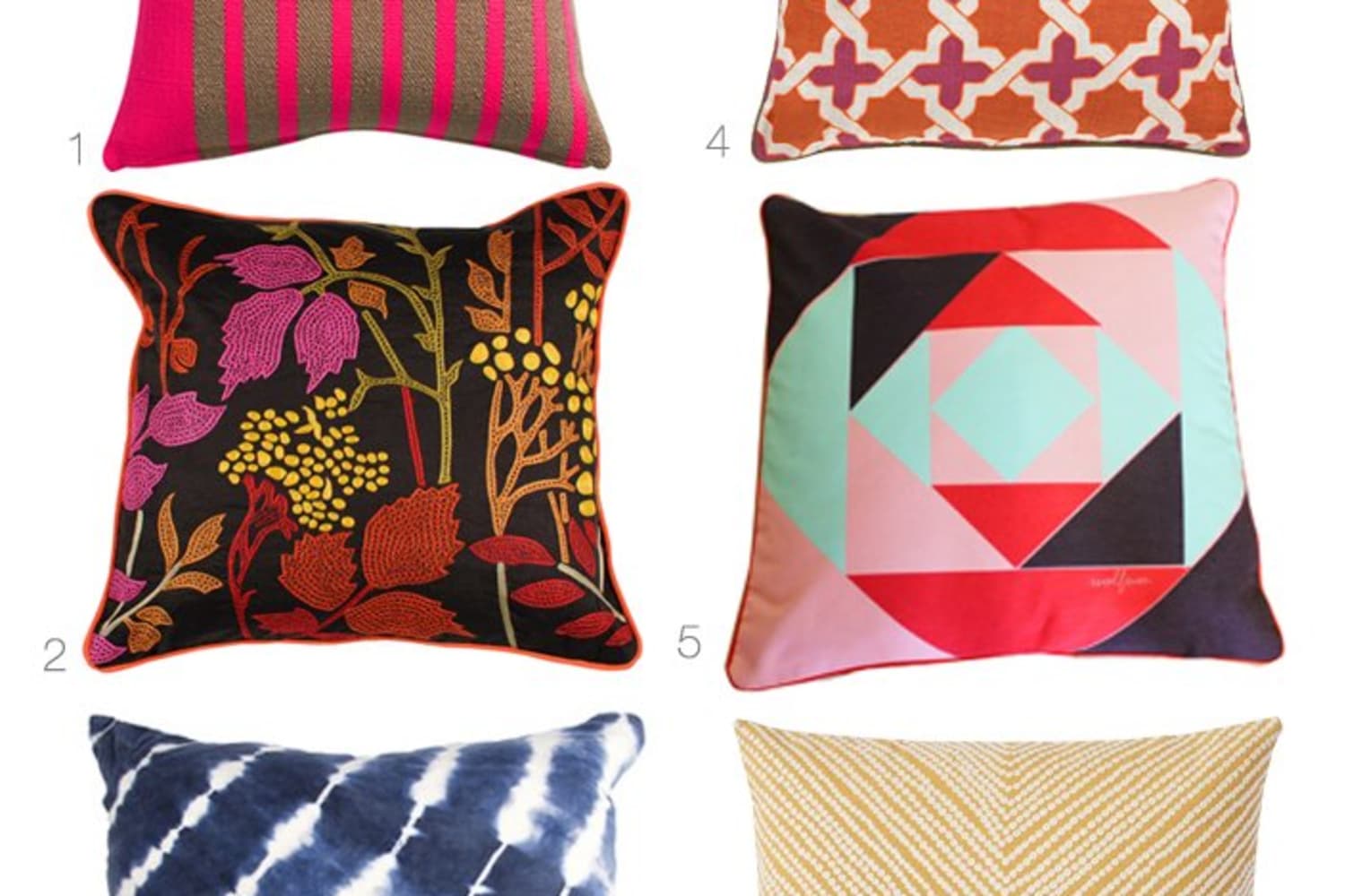 bold throw pillows