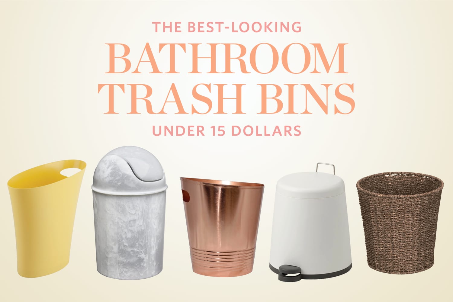 Umbra Treela Small Trash Can Durable Garbage Can Waste Basket for Bathroom, 