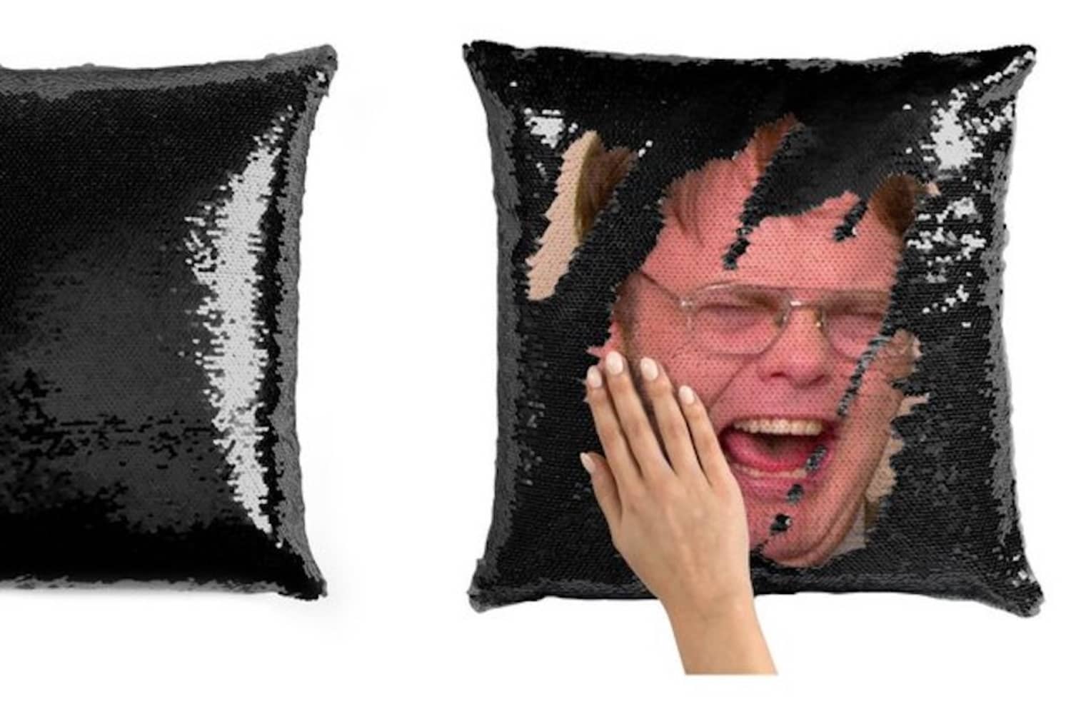 dwight schrute pillow sequin