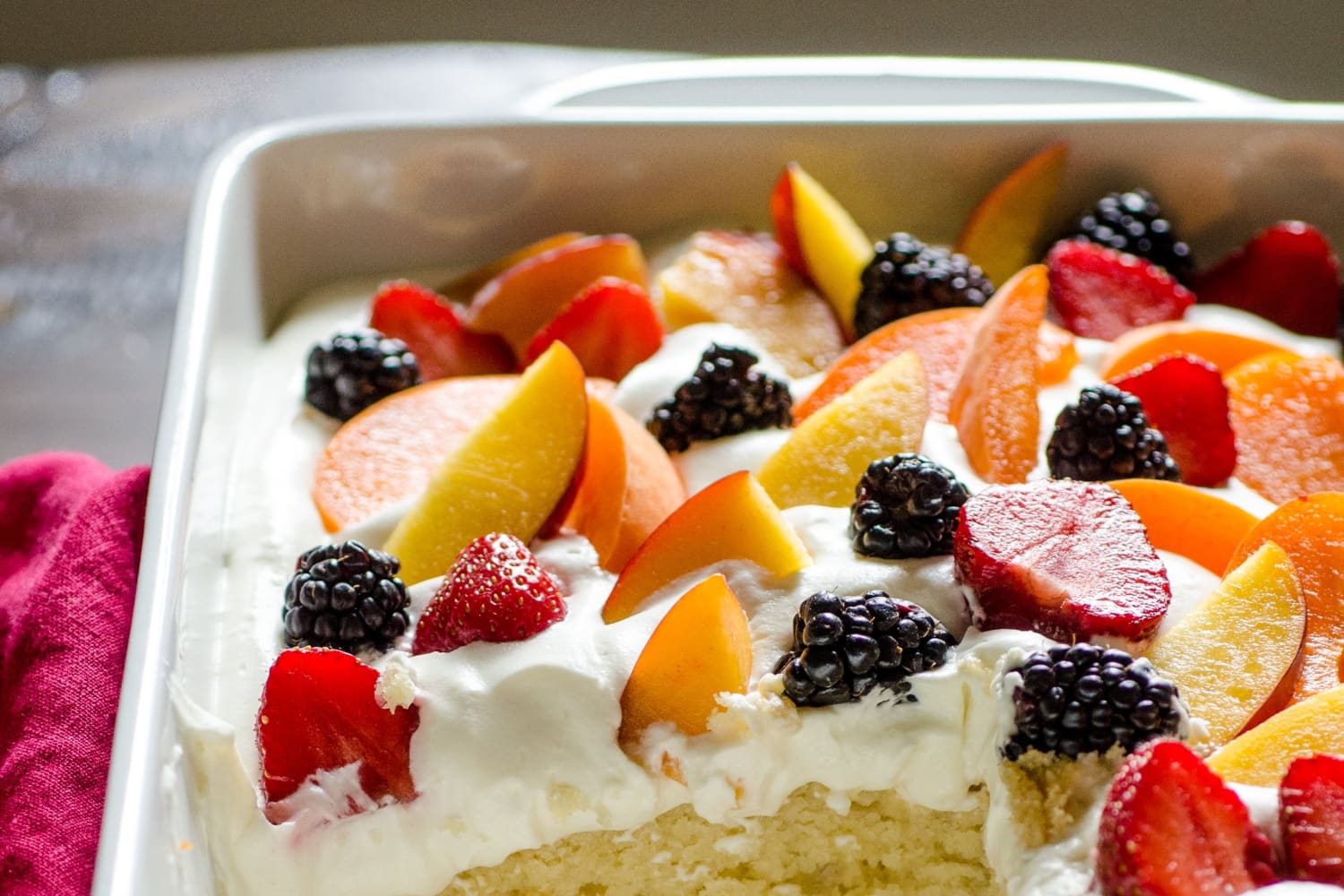 Easy Summer Cake with Fruit & Cream