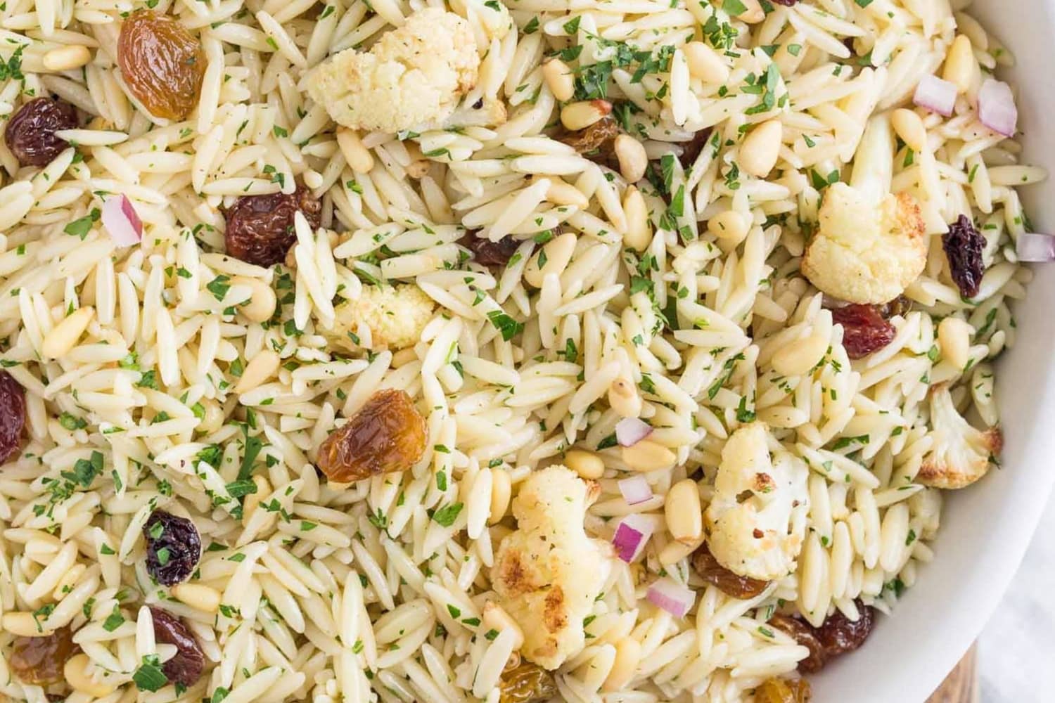 Recipe: Orzo Salad with Roasted Cauliflower, Pine Nuts, and Parsley