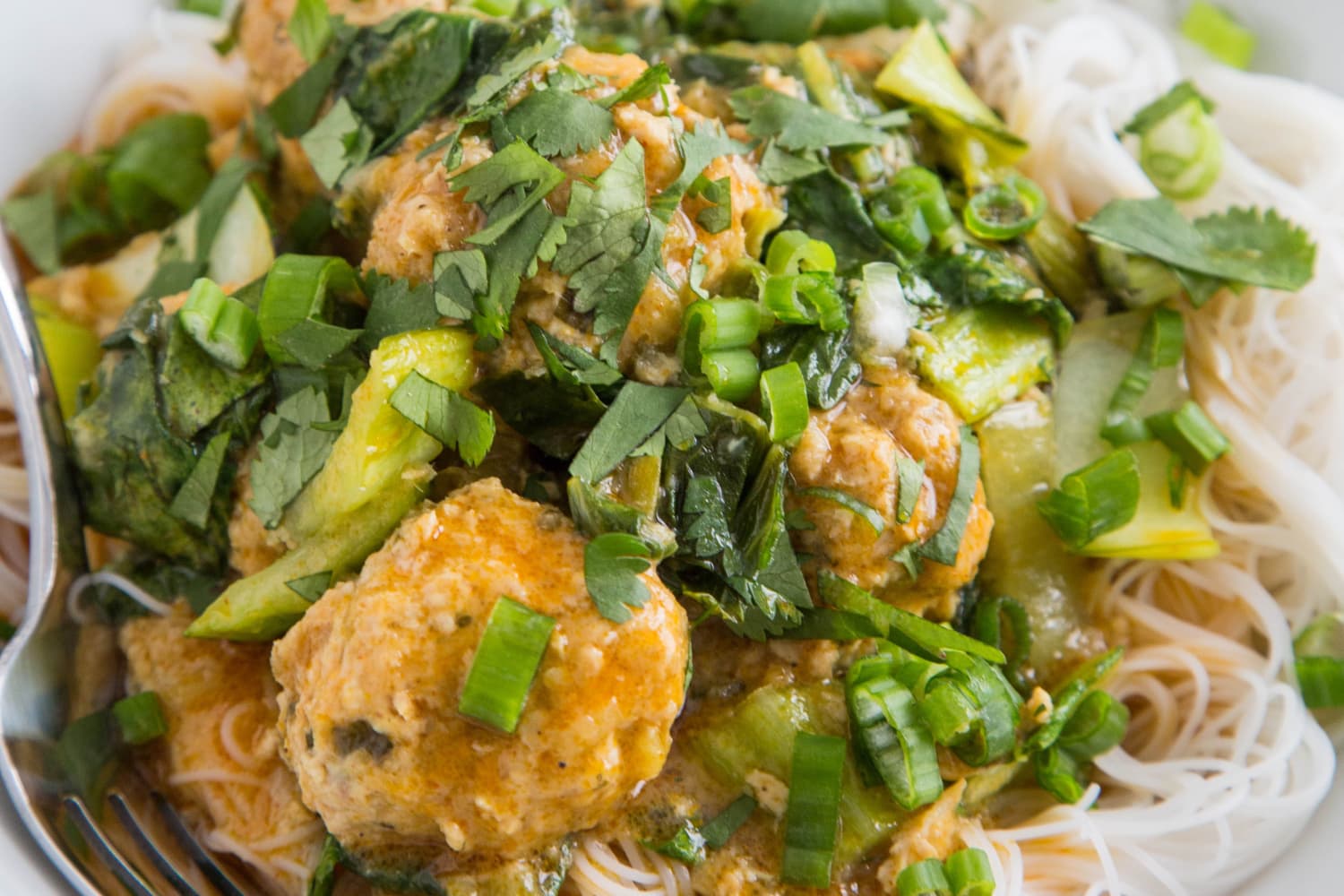Recipe Thai Chicken Meatballs With Coconut Curry Sauce Kitchn Heat the pan of reserved fond on medium until hot. thai chicken meatballs with coconut curry sauce