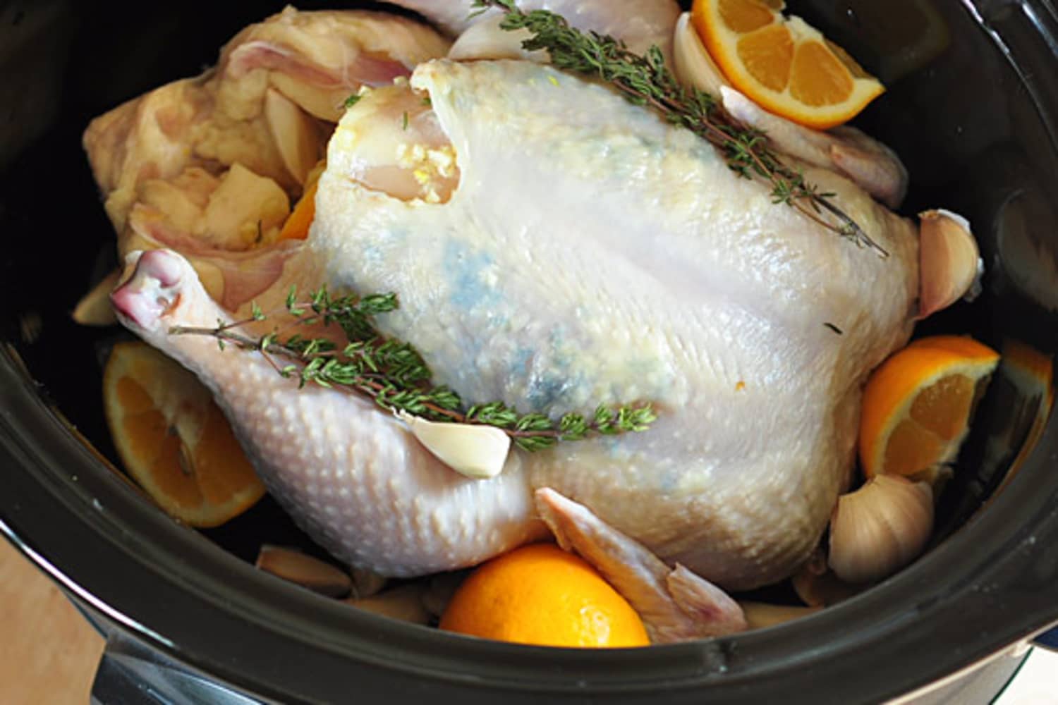 Recipe: Whole Citrus-Braised Chicken in the Slow Cooker | The Kitchn