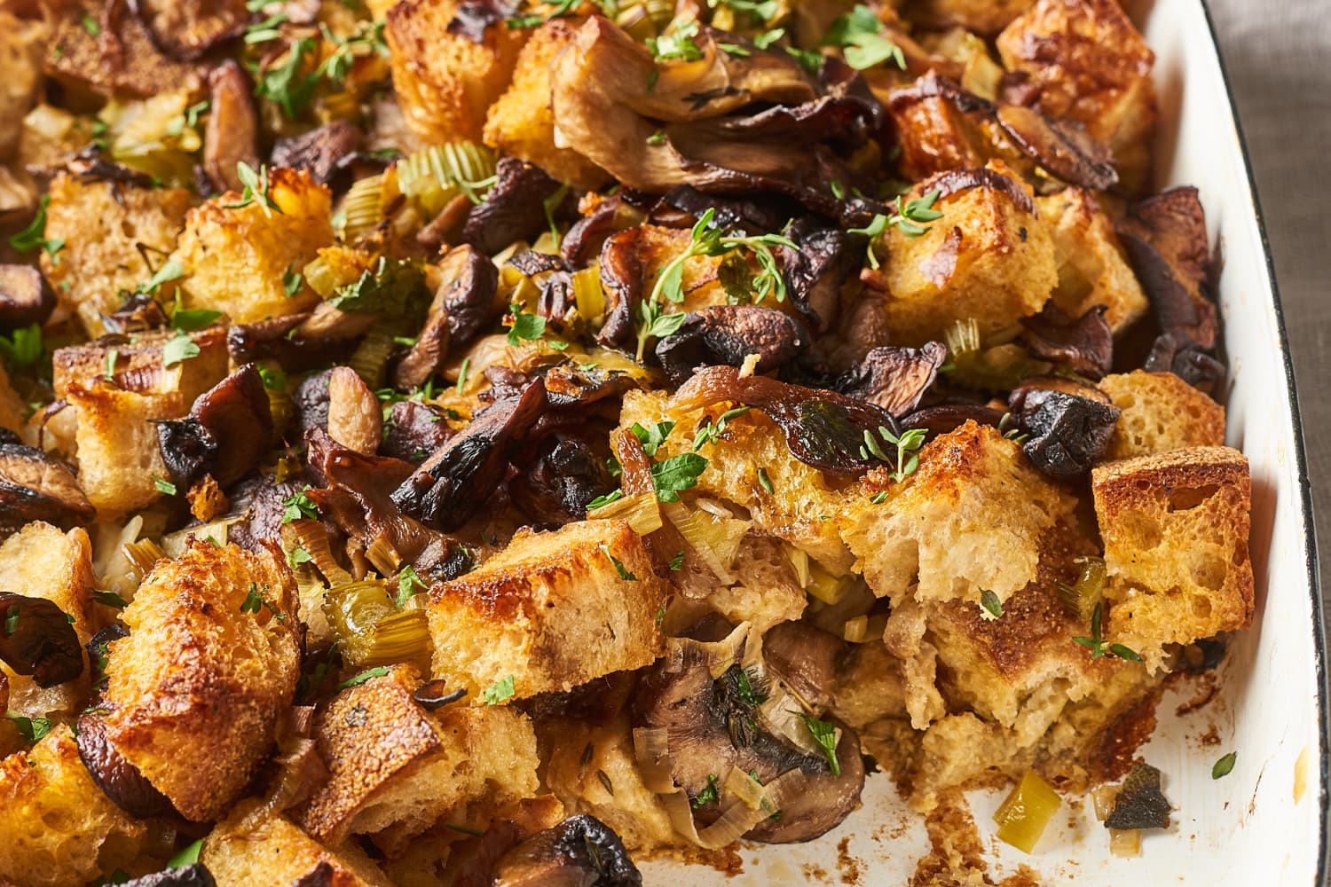 Mushroom Stuffing Recipe Kitchn A straightforward holiday stuffing calls for great bread; how to make wild mushroom stuffing