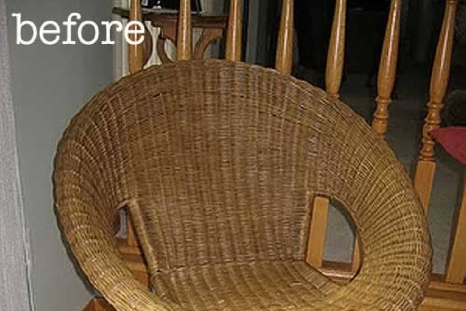 Before & After Wicker Chair Made Pretty Apartment Therapy