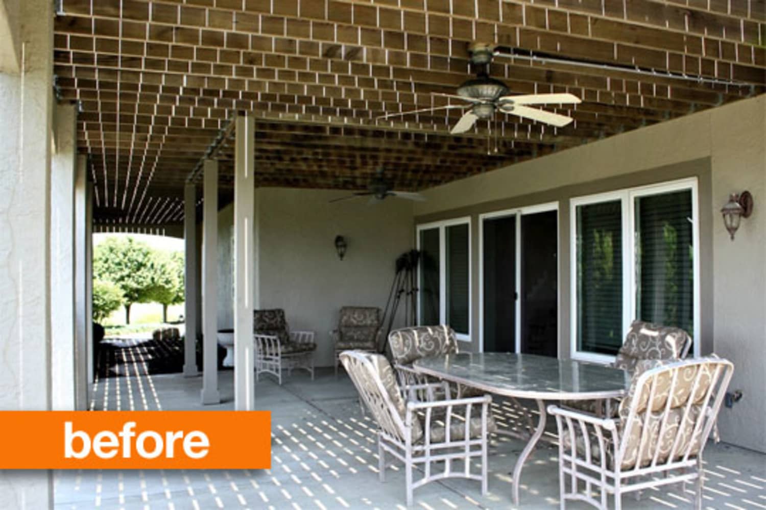 Before & After Adding Color and Texture to a Concrete Patio