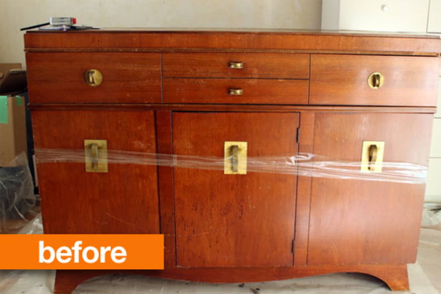 Before & After Refinishing a Craigslist Console Apartment Therapy