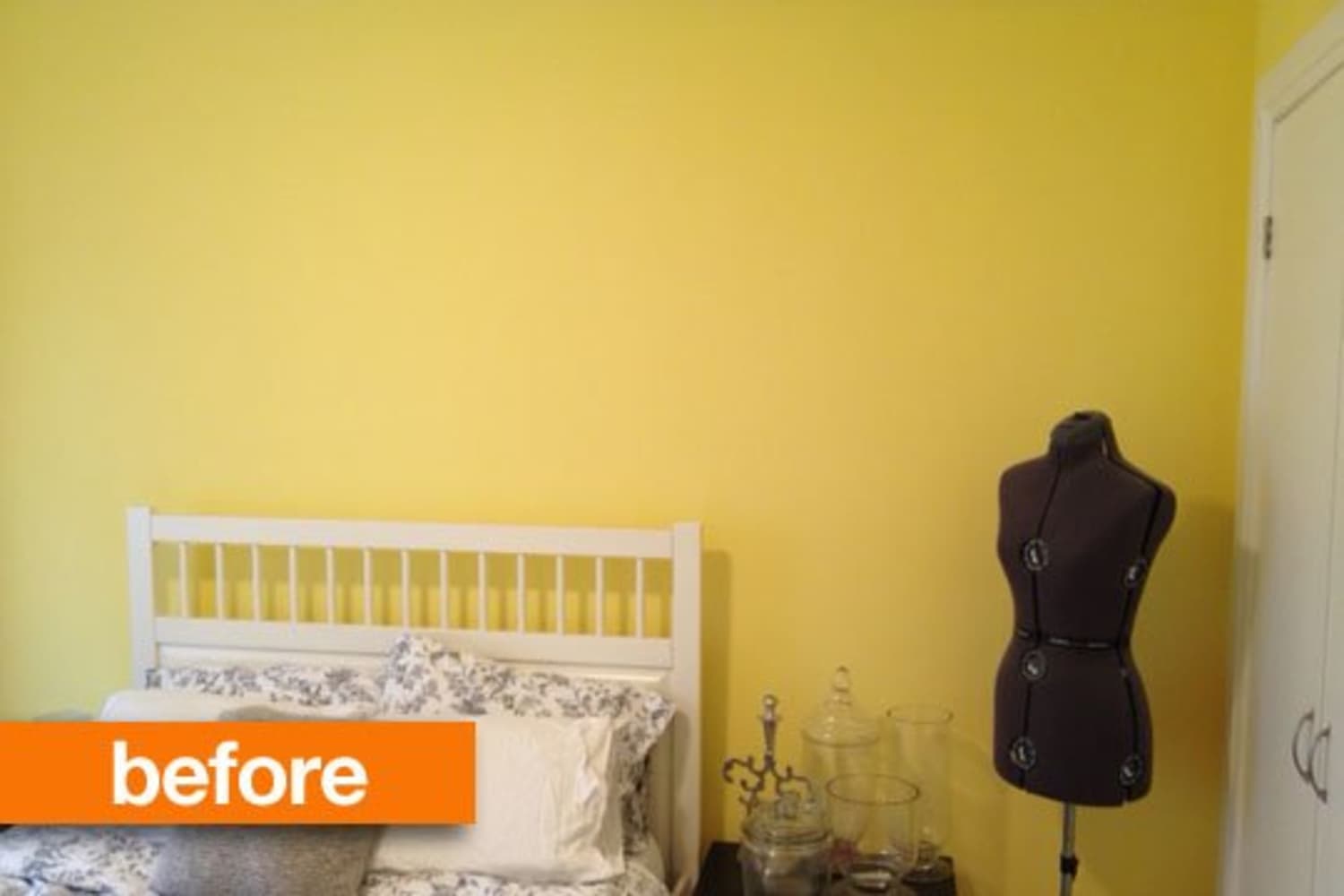Before & After: A Bright Yellow Bedroom Goes Shaker Chic | Apartment ...