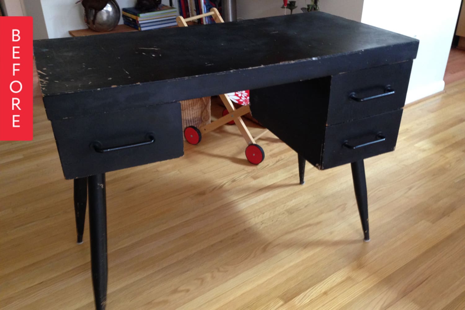 Before & After A 10 Desk Gets a Glam New Look Apartment Therapy