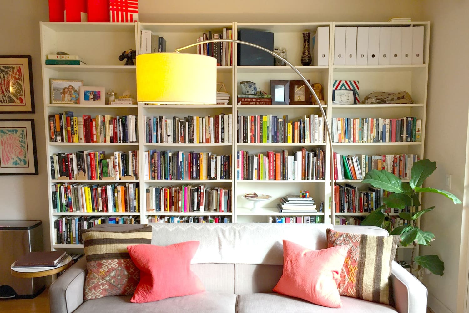 Get More Storage Use a Bookcase Behind Your Furniture Apartment Therapy