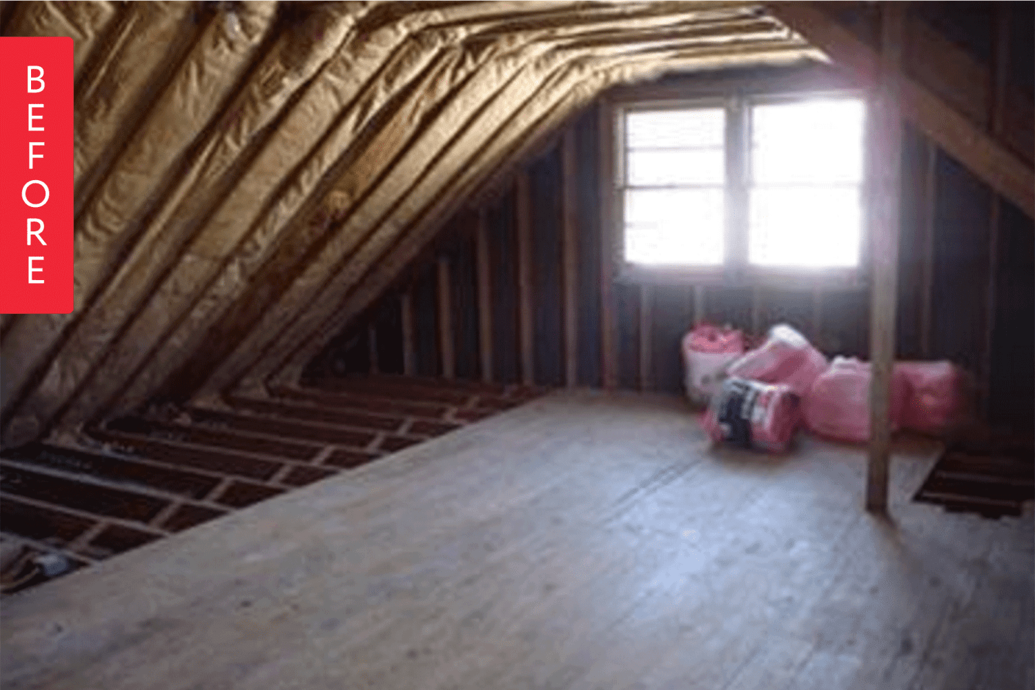 Before and After An Unfinished Attic Turned Modern Office Apartment