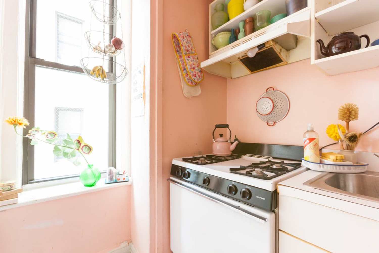 View of A Smart Rental Kitchen Style Solution: Remove Cabinet Doors | Apartment ...