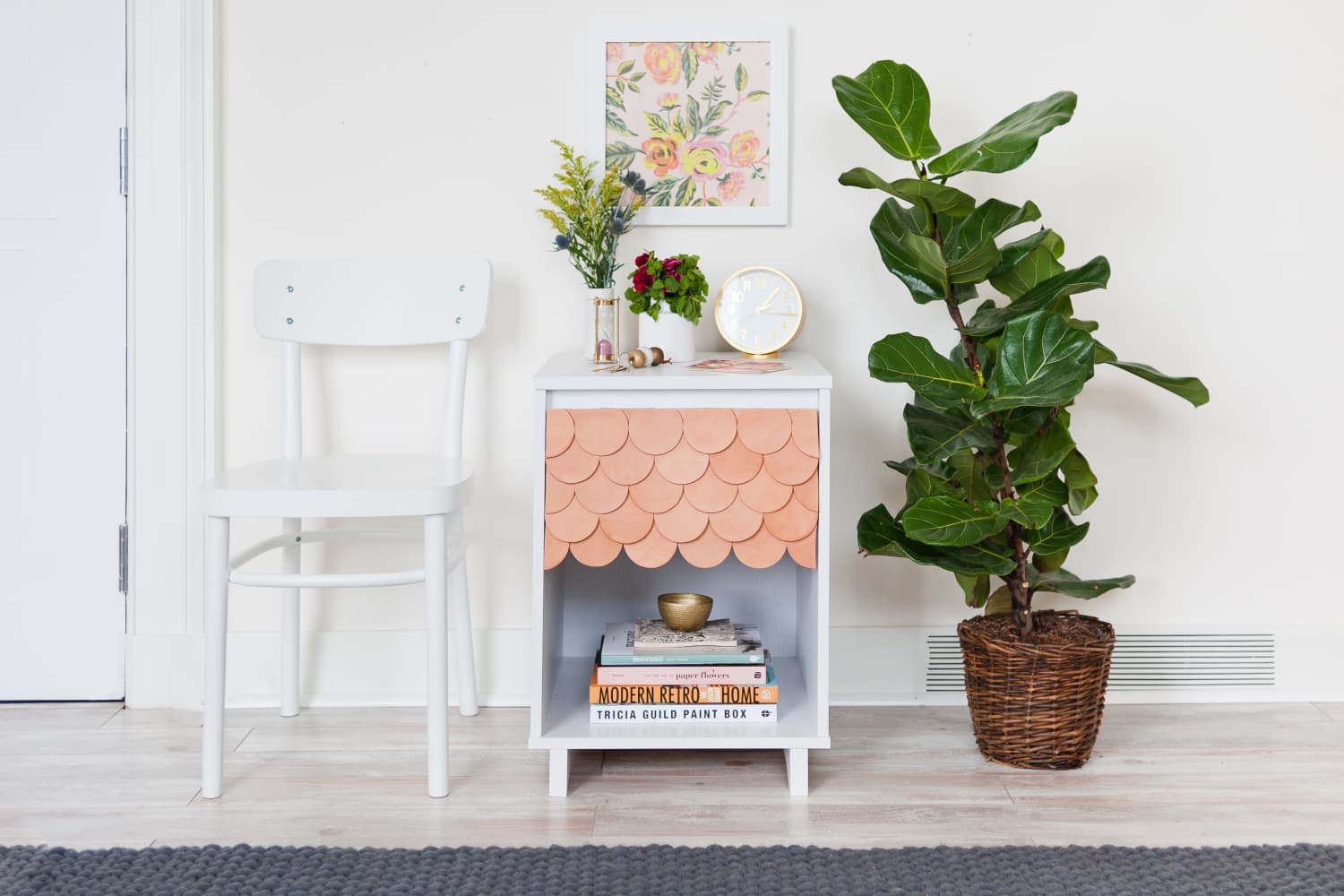 Nightstand Makeover Using Leather Coasters Apartment Therapy