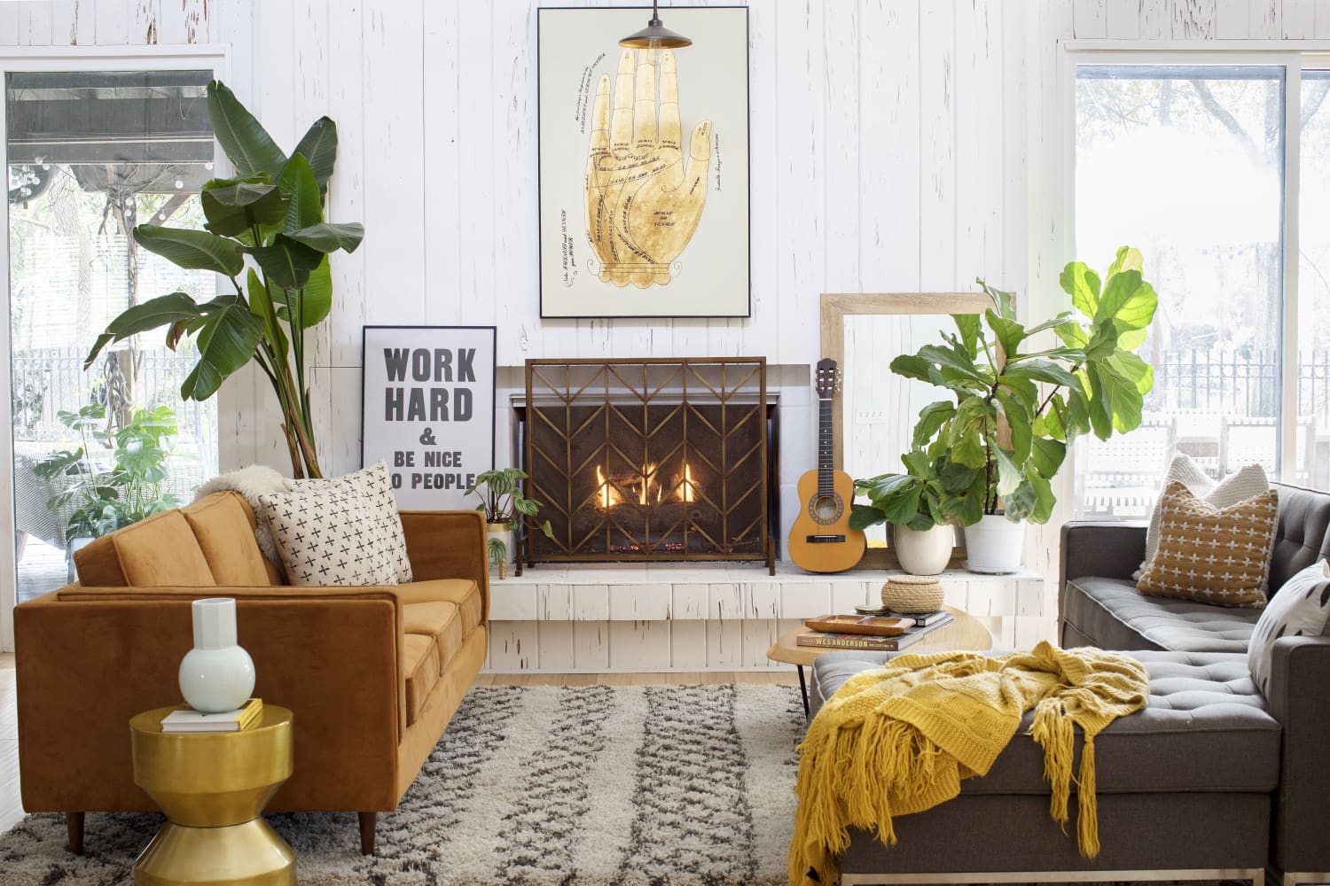 Cozy Modern Earth Tone Living Room