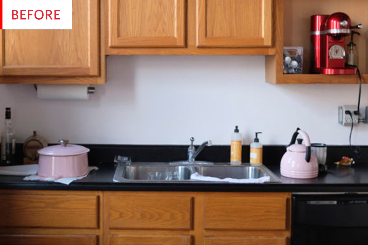 Peel and Stick Tile Backsplash Makeover Before After Apartment Therapy