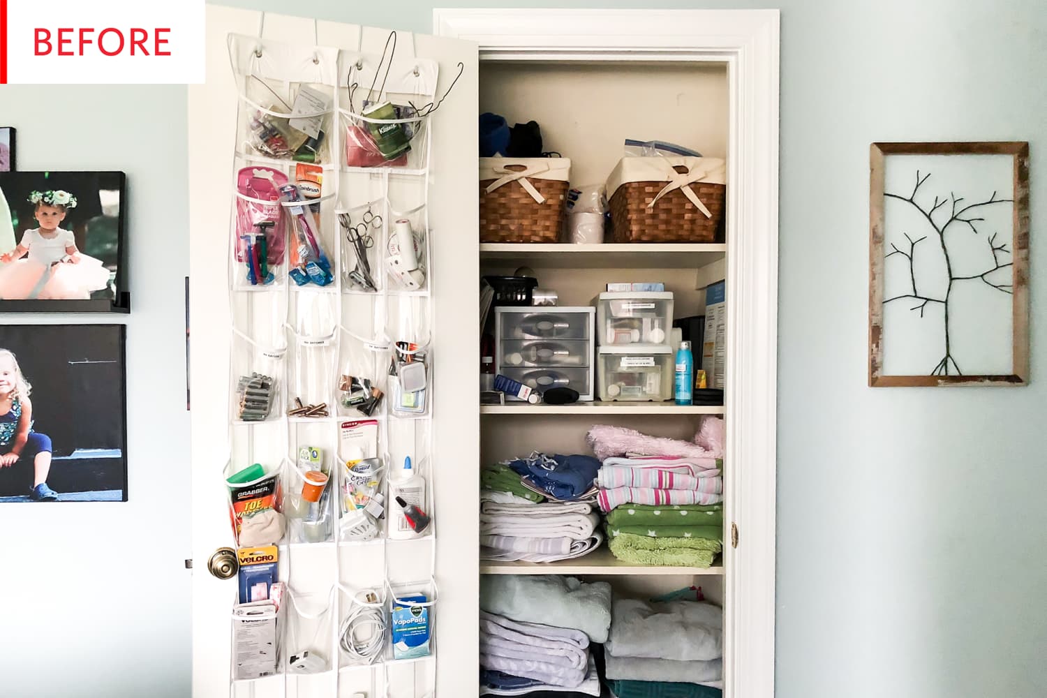 Elfa Storage Closet Makeover Removable Wallpaper Apartment Therapy