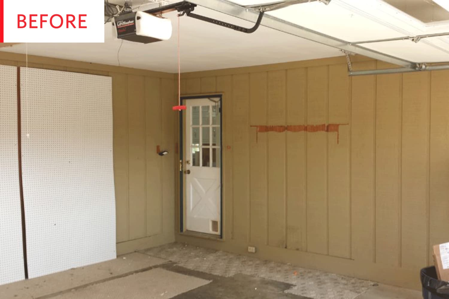 Before and After Garage Transformed into a Living Room Apartment Therapy