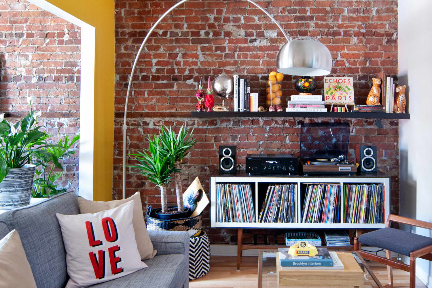 Exposed Brick Colorful Wall Paint Decor Ideas | Apartment Therapy - Exposed Brick Ceiling Apartment Wall Art Ideas