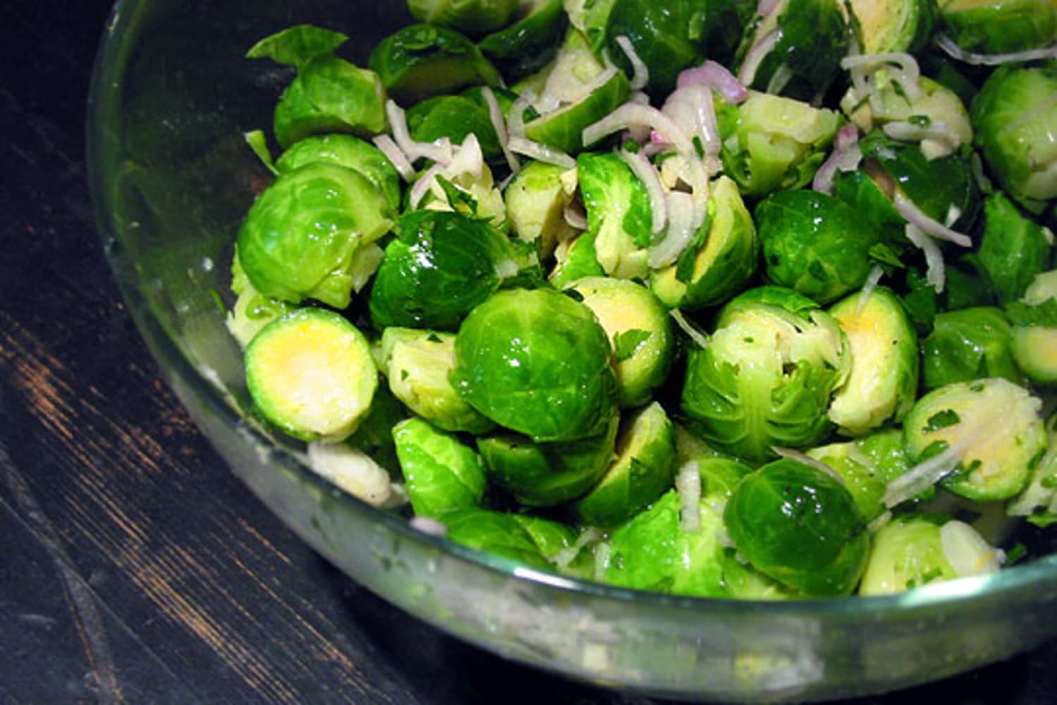 Recipe LemonMarinated Brussels Sprouts With Parsley and Shallots