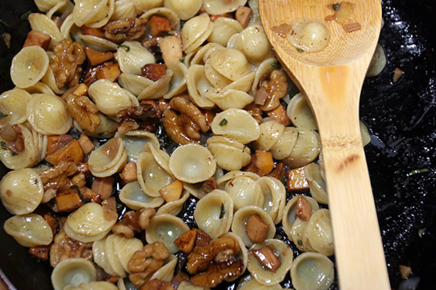 Quick Pasta Recipe Orecchiete with Chanterelle Mushrooms, Sage