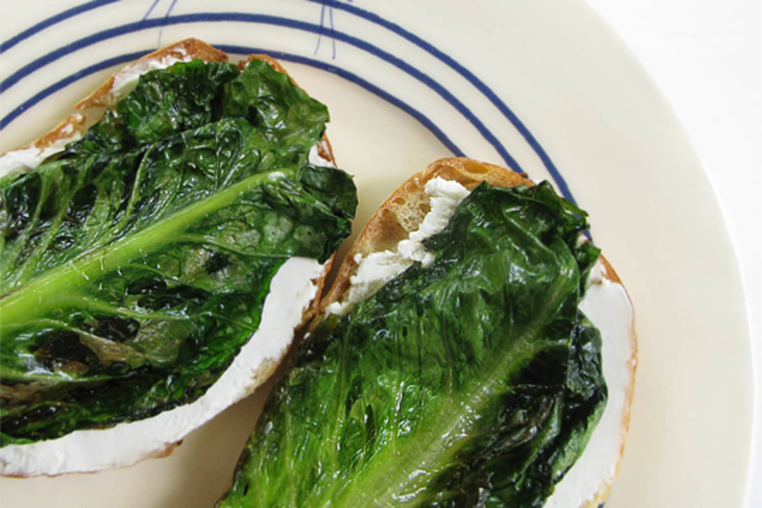 Weekend Snack Braised Romaine Lettuce Crostinis The Kitchn